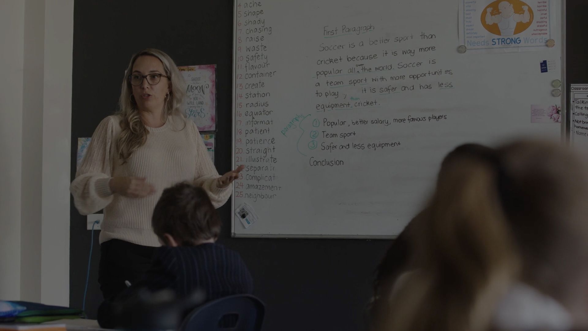 Friendly and enthusiastic teacher teaching a class at Australian Christian College